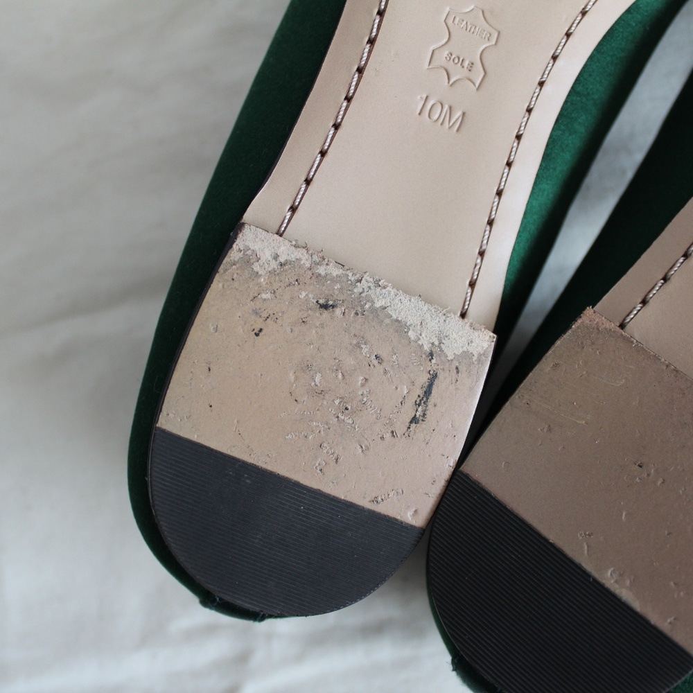 Tory Burch Mayada Emerald Satin Smoking Flats 10M - Picture 7 of 8